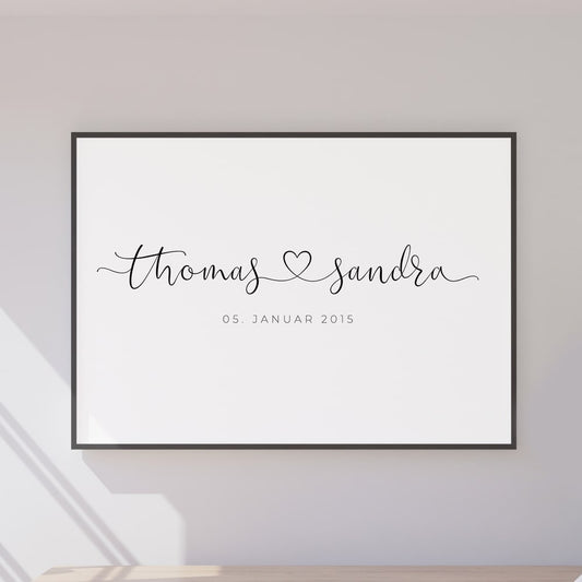 Personalisiertes Herz-Namen Kunstwerk - bloomily.de