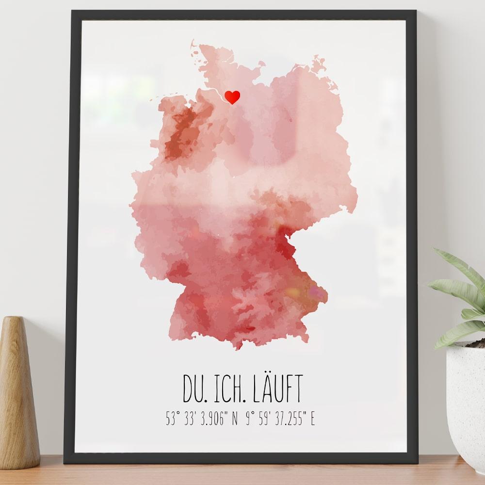 Aquarell-Karte - Personalisiertes Karten Aquarell Kunstwerk - bloomily.de