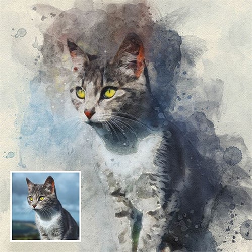 Aquarello - Dein Haustier Aquarell Gemälde