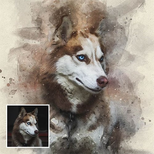 Aquarello - Dein Haustier Aquarell Gemälde