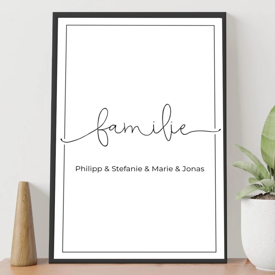 Personalisiertes Familien Kunstwerk