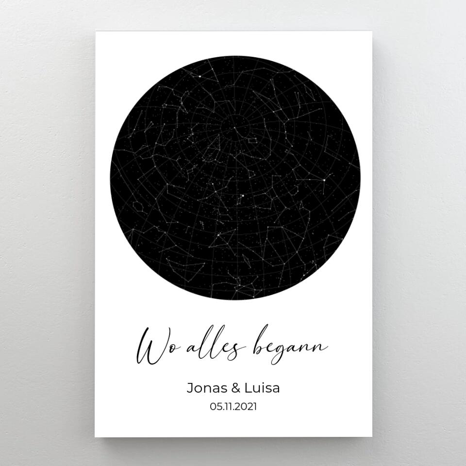 Dein personalisiertes Sternen Karten Kunstwerk