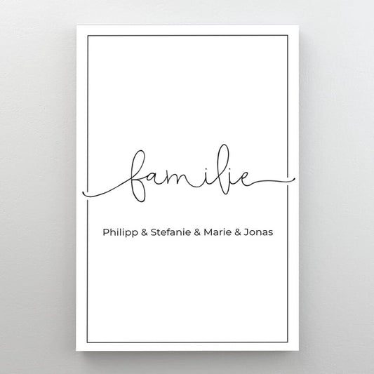 Personalisiertes Familien Kunstwerk