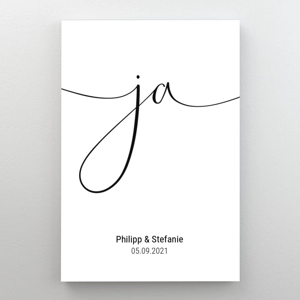 Personalisiertes "ja" Kunstwerk