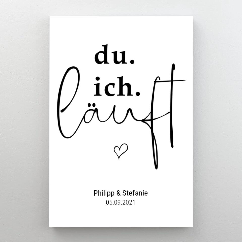 Personalisiertes "Du. Ich. Läuft" Kunstwerk