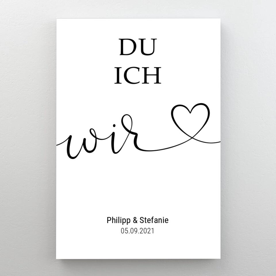 Personalisiertes "Du Ich Wir" Kunstwerk