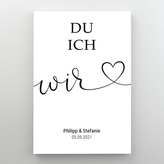 Personalisiertes "Du Ich Wir" Kunstwerk
