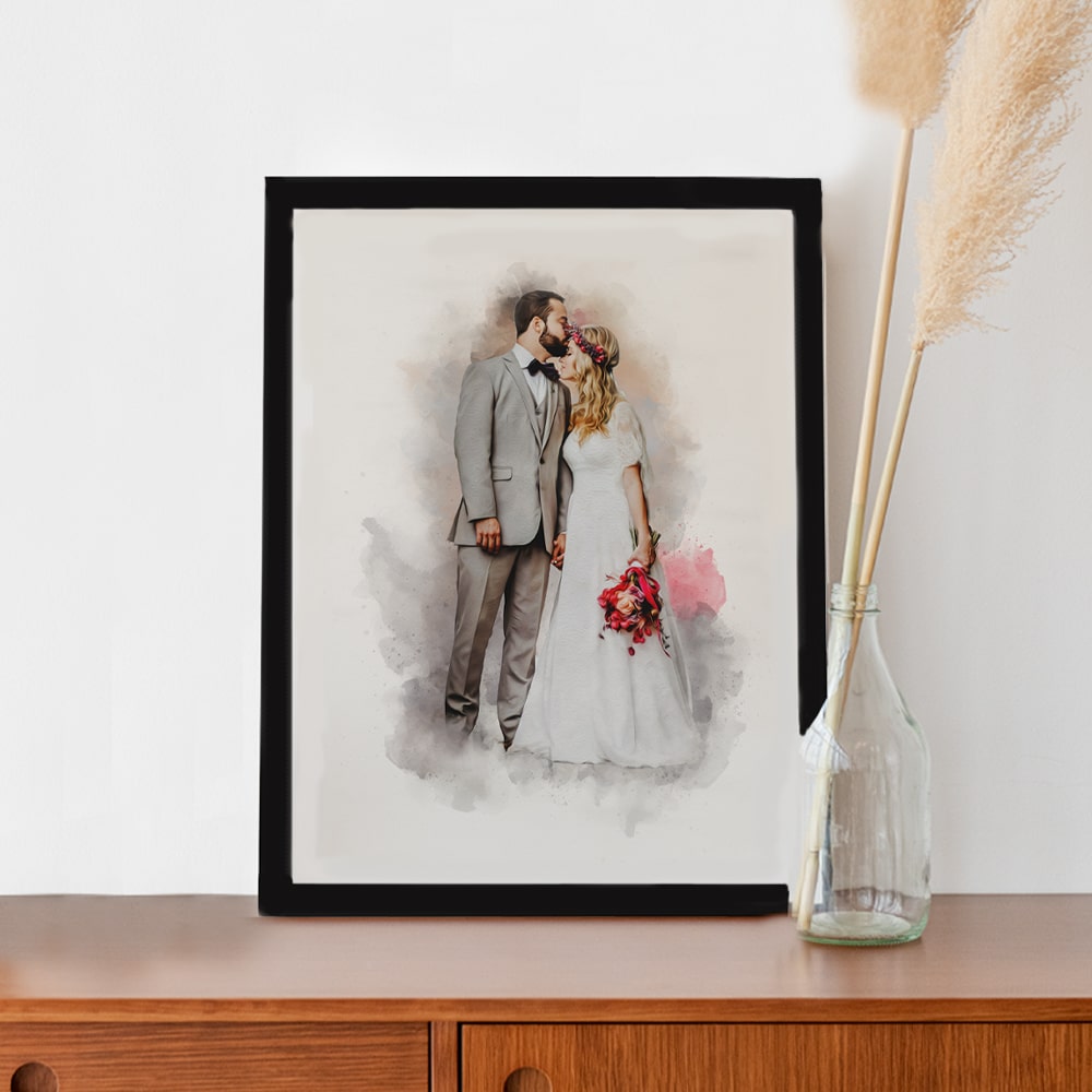 Holzrahmen Schwarz (A4) + Anti Reflex Acryl Glas - bloomily.de