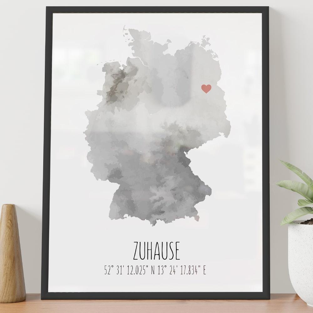 Aquarell-Karte - Personalisiertes Karten Aquarell Kunstwerk - bloomily.de