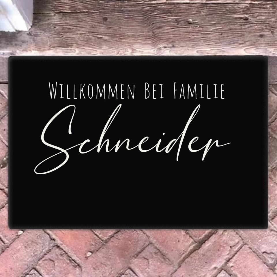 Willkommen - Deine personalisierte Familien Fußmatte